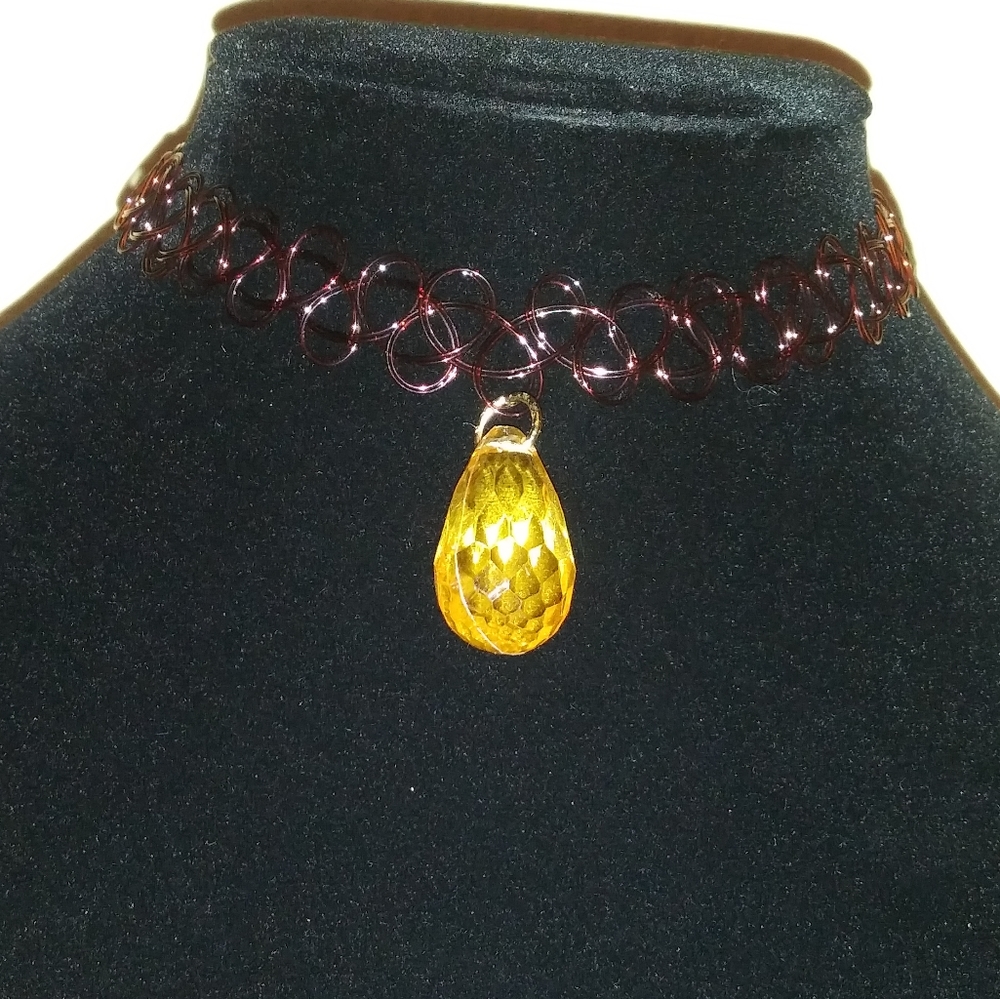 Charm necklace,Choker charm neckalce,Tattoo choker